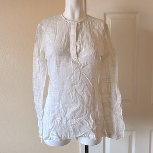 Parallel white long sleeve blouse size 4